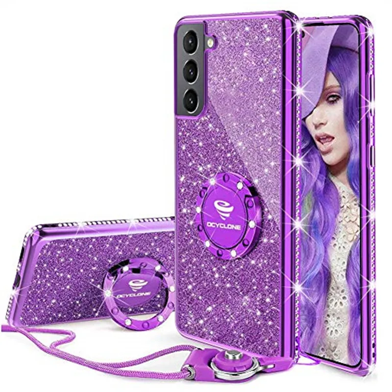Handyhülle Für Tecno Spark 9 – Glitzer Leder Flip Case, PU Wallet Mit Strass, Magnetverschluss, Standfunktion