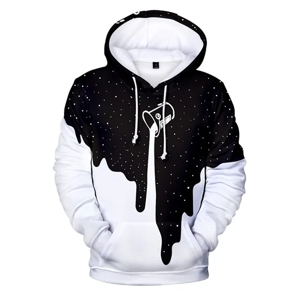 2021 Black Pouring Milk Starry Paint Bucket Men Hoodie 3D Tie Dyed