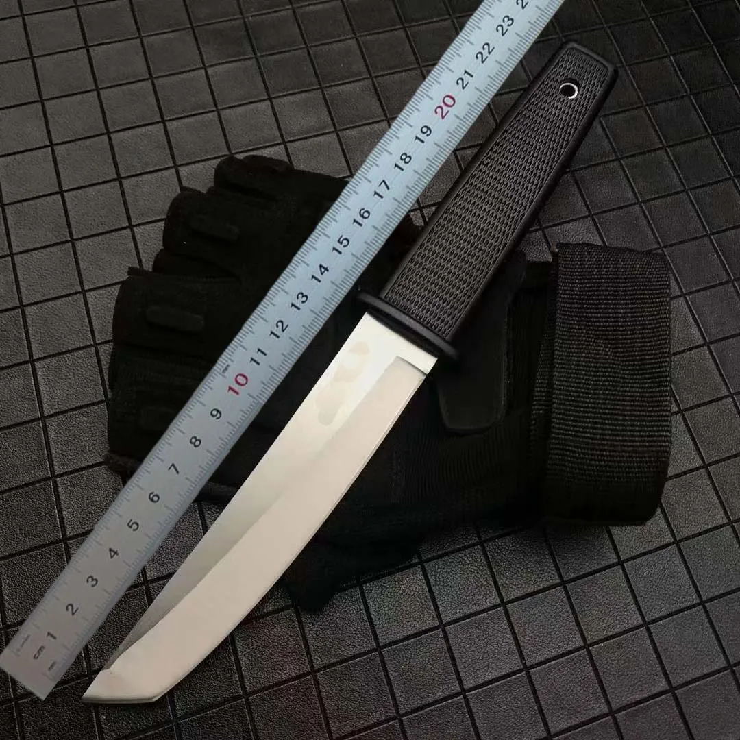 1 pièces couteau tactique droit de survie de qualité supérieure 440C Satin Tanto lames poignée ABS couteaux à lame fixe avec Kydex