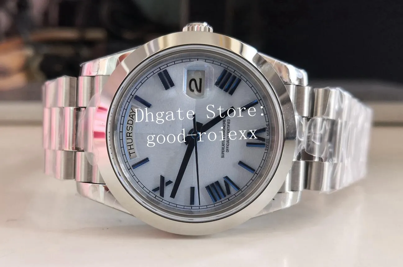 12 Style Klockor för Män Smooth Bezel Watch BP Fabrik Automatisk 2813 Ståltid Dag Datum 228206 Grön Ljus Blå Svart Kristall 218206 BPF Mekaniska Armbandsur