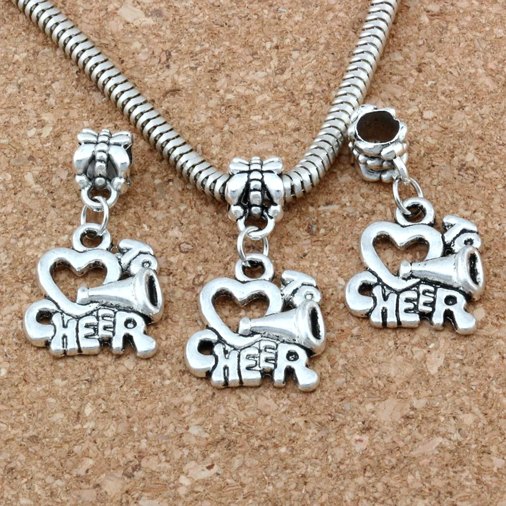 150pcs Cheerleader Heart I Love to Cheer Handmade Metal Charms Pendants DIY Jewelry Making Accessories A-660219S