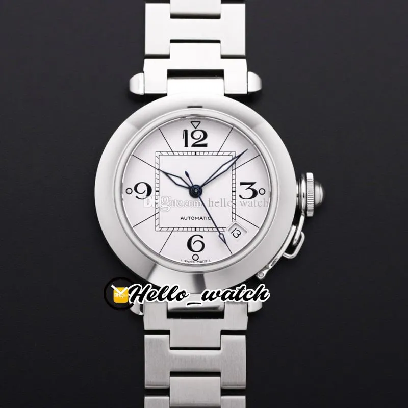 V9F 35mm W31074M7 A2892 Womens Automático Assista Prata Branco Dial Branco Pulseira de Aço Inoxidável Ladies Watches Hello_Watch HWCR G12A (1)