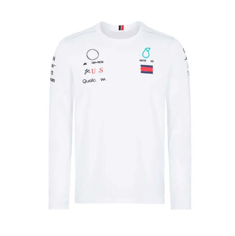Petronas Sweatsirts TシャツMercedes Amg F1 F1式1レーシングメンズ女性カジュアル長袖TシャツベンツLewis Hamiltonチームワーク服Tシャツuum0