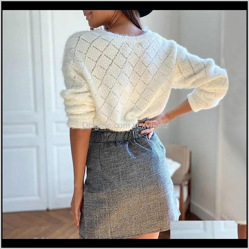 plus size women loose sweater high quality knitted pullover tops autumn winter fashion lace v-neck sweaters.