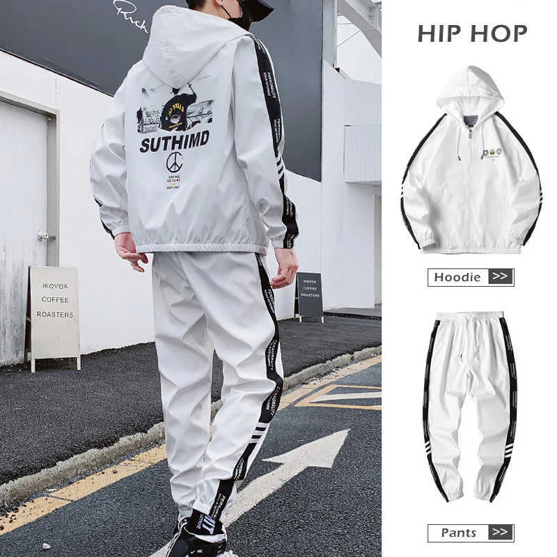 Mens Streetwear Trainingspak Set Merk Sweat Pak Mannen Gedrukt Hoodie Joggingbroek Hip Hop Set Mannelijke Mode Joggers Sets CX200730