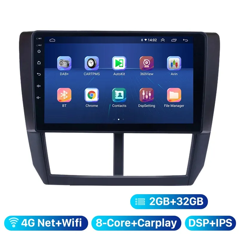 Android 10.0 DSP Car DVD Radio Multimedia Player GPS Head Unit för Subaru Forester 3 2007-2013 för Impreza 2007-2011