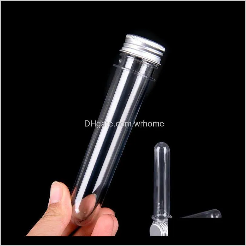 40ml Plastic Tube With Aluminum Cap Empty Clear Pet Cosmetic Tube Portable Transparent Mask Bath Salt Test Bottle