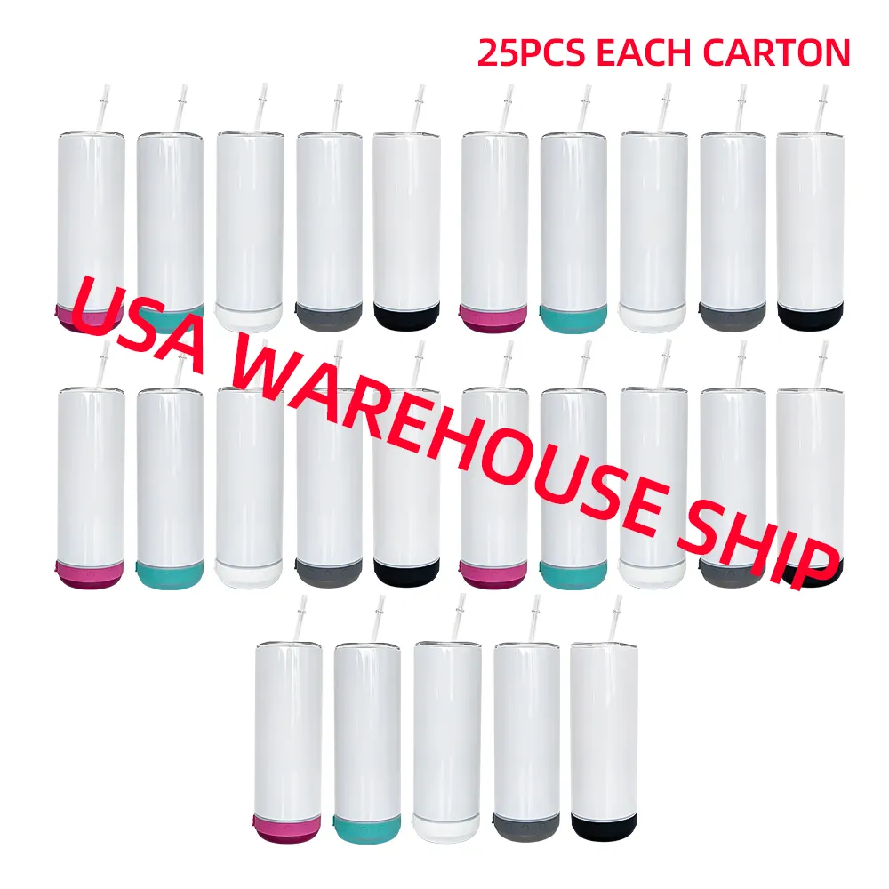 USA Warehouse !!! 20oz Sublimation Speaker Tumblers Uppladdningsbar Trådlös Bluetooth Tumbler Vattentät Rostfritt Stål Vaccum Isolerad Mugg