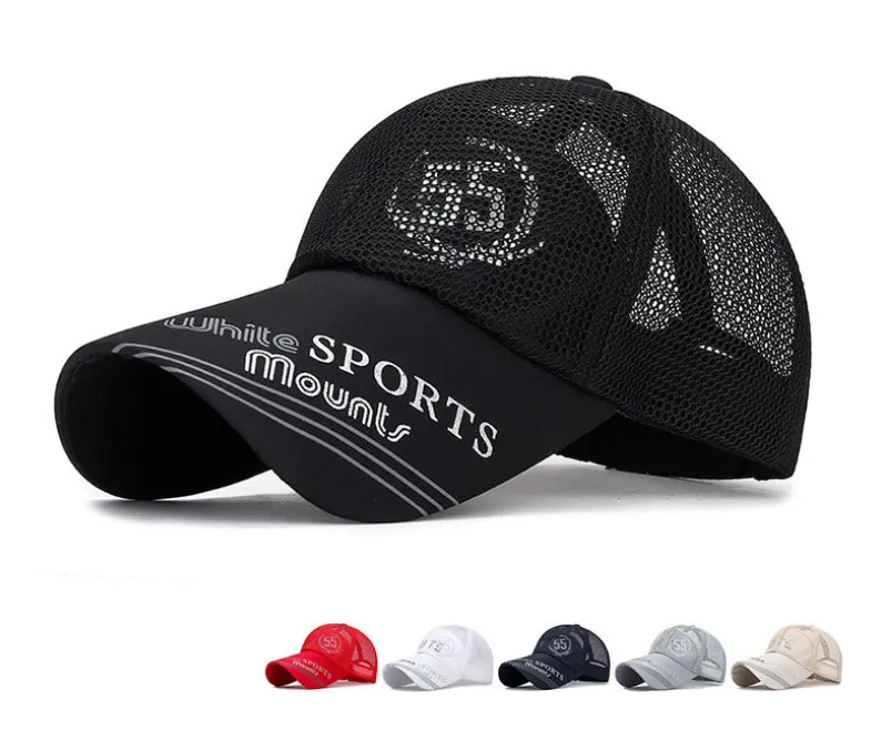 L'ultimo cappello da festa modello SPORTS in mesh traspirante ad asciugatura rapida per sport all'aria aperta, viaggio, golf, parasole, ha molti stili tra cui scegliere, supporta il logo personalizzato