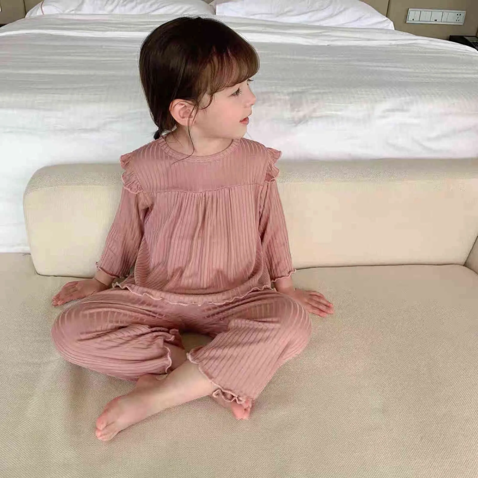 Baby Girls Pijamas Set Dulce Primavera Oto o Suave Suelto Con