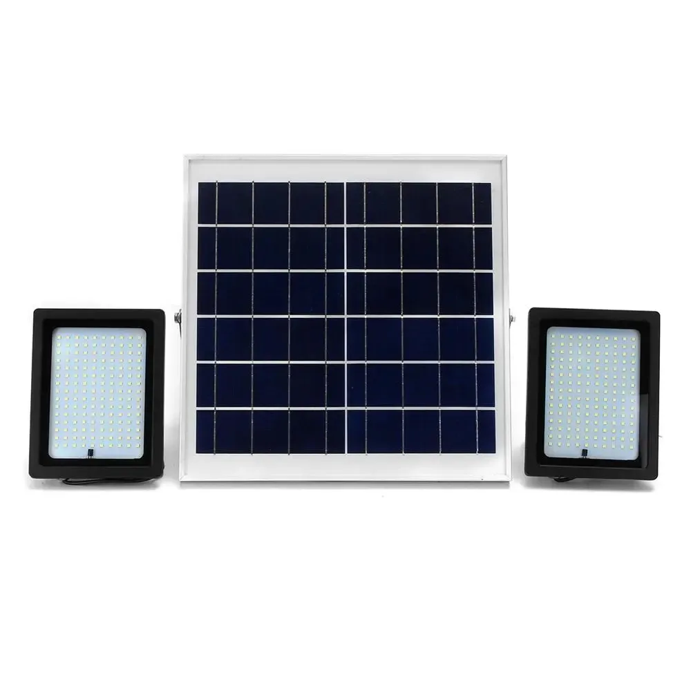 2 Pcs 20W Waterproof 150 LED Flood Light Remote Control Sensor Solar