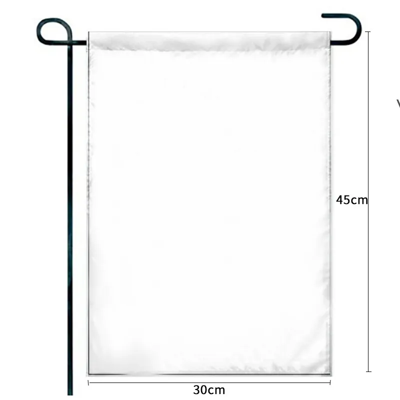 Ny 30x45cm Sublimation Blank Garden Flag Banner Polyester Tryck Yard Flaggor utan Pole EWD7797