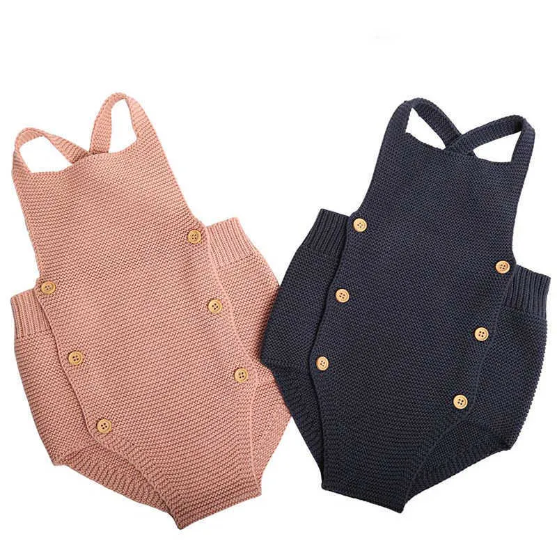 Nouveau-né barboteuse bébé tricot barboteuse bébé garçon barboteuse enfant en bas âge fille vêtements d'hiver nouveau-né bébé fille vêtements infantile combinaison globale Y0705