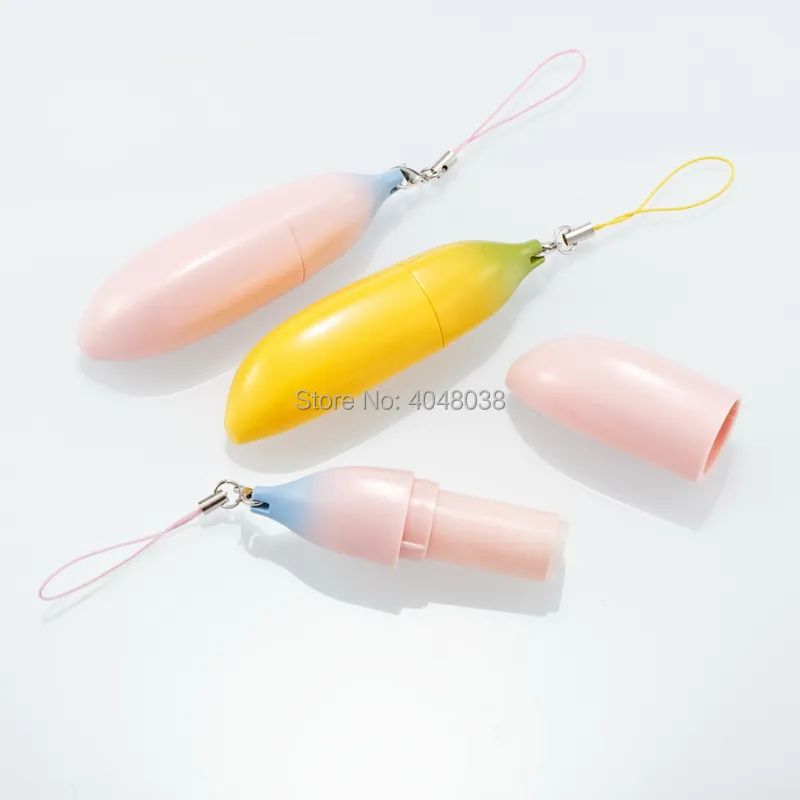 Empty Lipbalm Tube Lipstick Container Cosmetic Packaging Container 12.1mm Cute Yellow Pink Banana Lipstick Tubes (4)