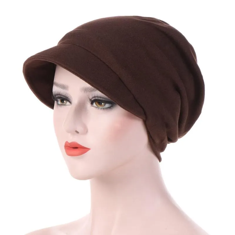 Windproof Cotton Yellow Skull Cap For Women Chemotherapy Forehead