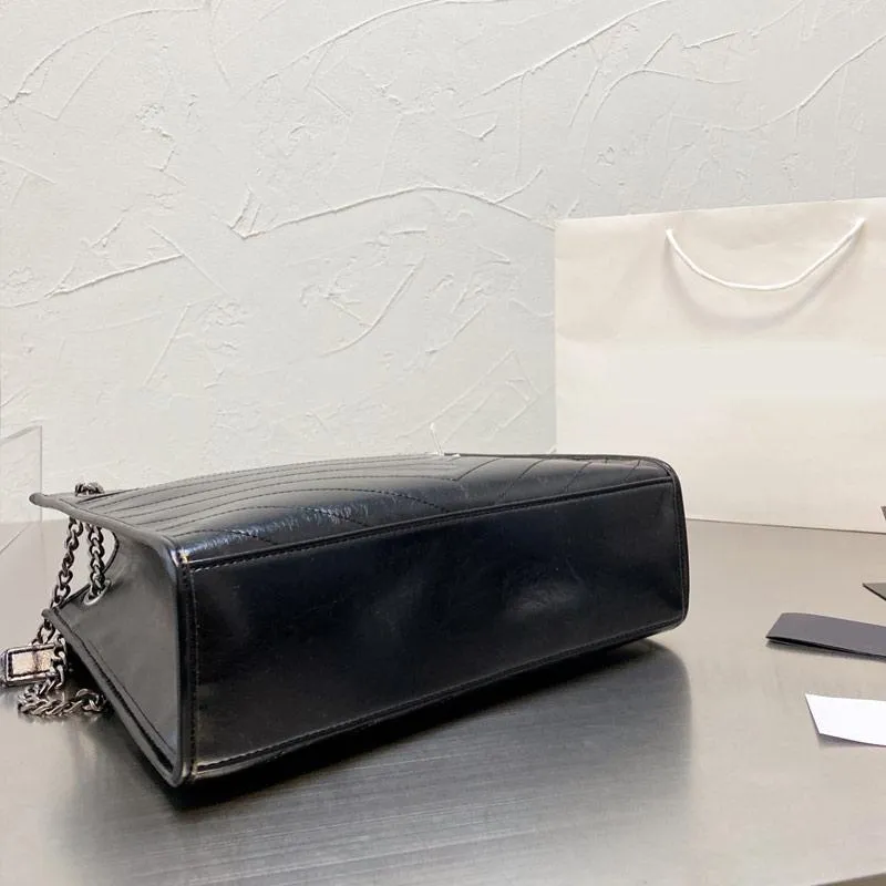 Classic Niki Tote Shopping Bag Women Handbag Black Large Capacity Package Shoulder Commuter Bags Magnet Seal Genuine Leather Fashion Handbags