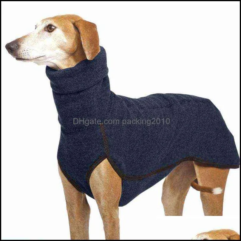 Suministros de ropa para perros Pet Home Garden S-5XL Ropa de galgo Invierno Otoño Cuello alto Abrigo Chaqueta Faraón Hound Gran Danés Plove276k