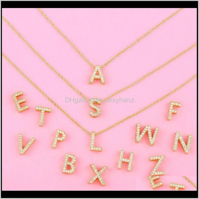 necklace a-z 26 letters pendants 18k gold plated initial necklaces for women girls,chain 17.7