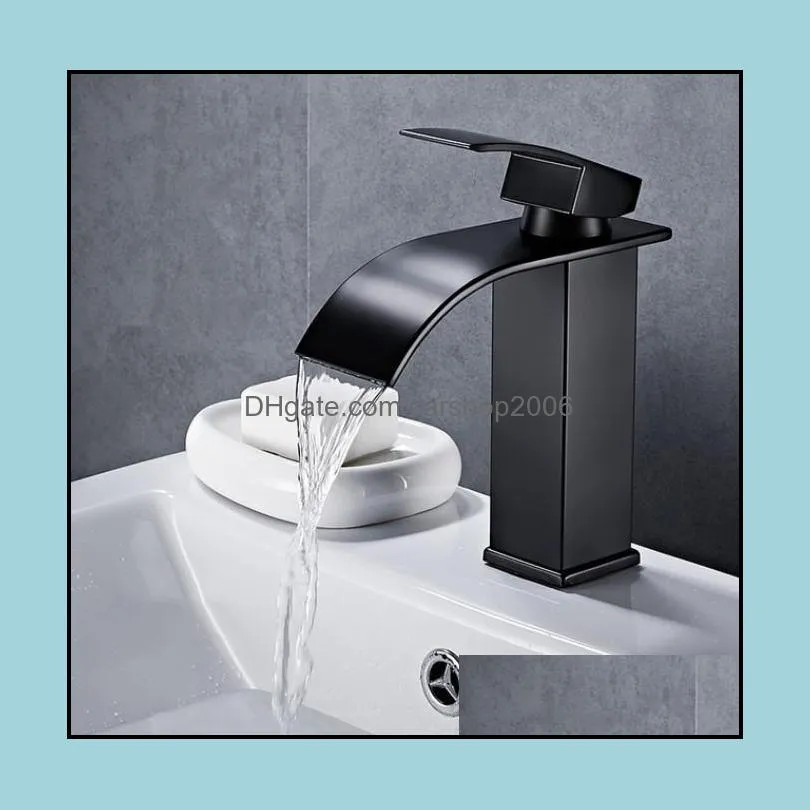 Bathroom Sink Faucets Waterfall Basin Faucet Vanity Vessel Sinks Mixer Tap Cold And Deck Mount Washing Taps1