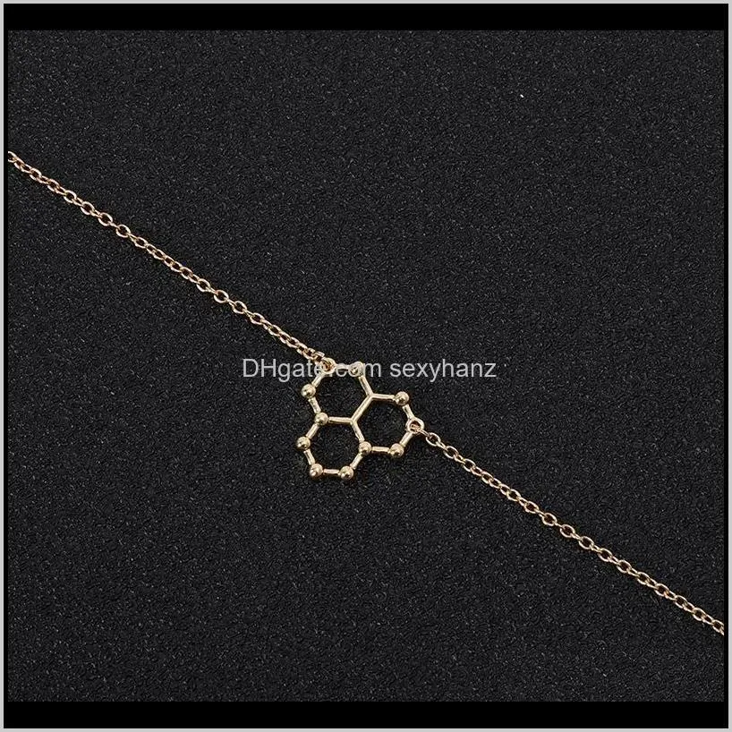 5pcs ice hydro water h2o molecule structure bracelet geometric science chemistry hormone formula dopamine molecular bracelets bangles