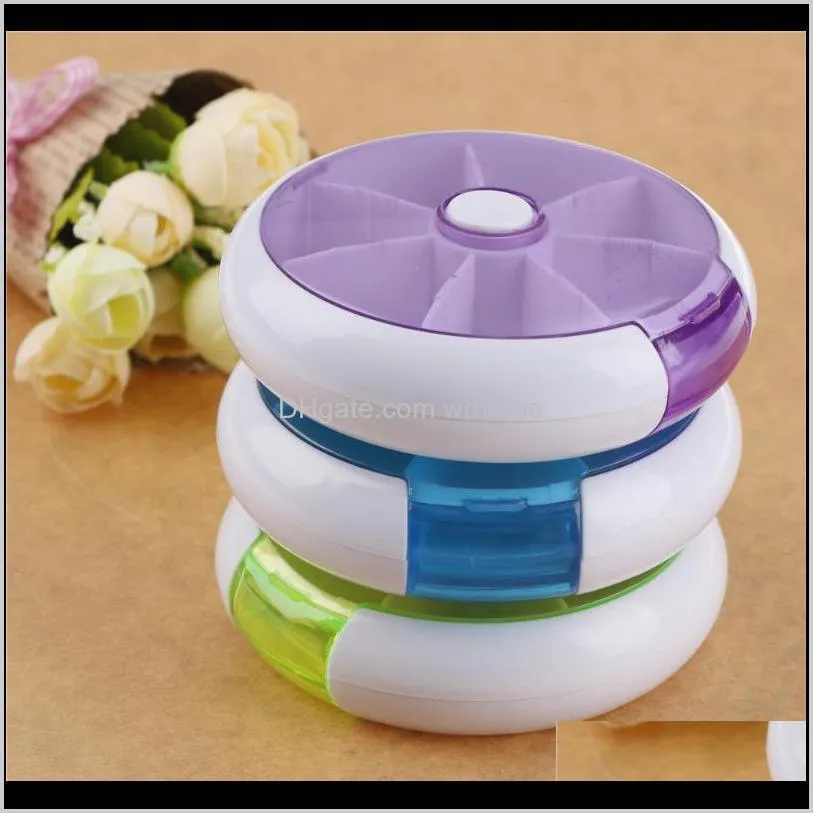 Rotating Refillable Bottles Weekly 7 Days Rotation Healthy Travel Case Container Storage & Jars