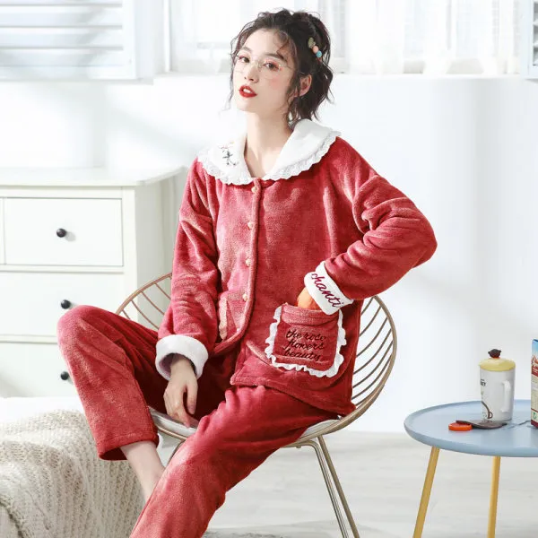 Winter Womens Flannel Pajama Set Thicken Warmth, Long Sleeve, Plus Size,  Perfect For Home, Ackermans Sleepwear For Ladies, Lounge And More 210330  From Bai02, $14.99