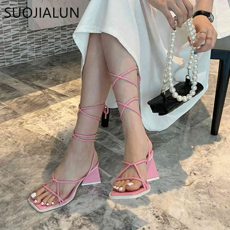 Suojialun zomer vrouwen sandalen mode smalle band enkelband sandalen dames elegante srianhoek hoge hak jurk pumps schoenen K78
