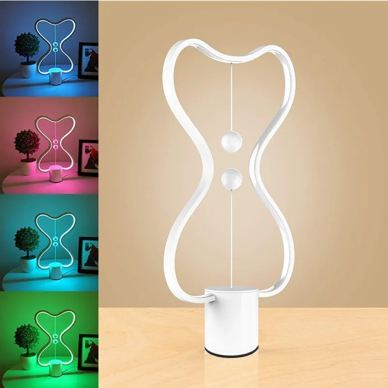 Heng Balance Lampe 7 Couleurs LED Lampe De Table Suspension Magnétique Intelligente Éclairage De Nuit Créatif pour La Décoration De La Chambre Cadeau De Noël