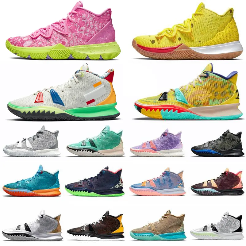 Kyries 5S Sponge Sandy Creator Hendrix Horus Rayguns Daybreak Squidward Men Trainers Sports Sneakers Basketball ShOes Mens Kyrie 7 One World 1 People