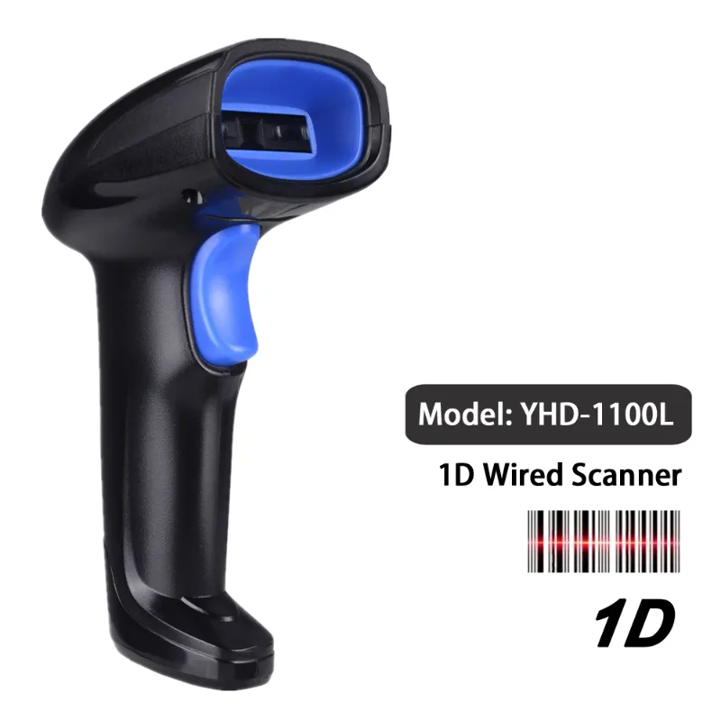 Skanery YHDAA Laserowe skaner kodów kreskowych 1D Handheld Code Reader Reader Scanning do supermarketu i banku Brazylia Febran