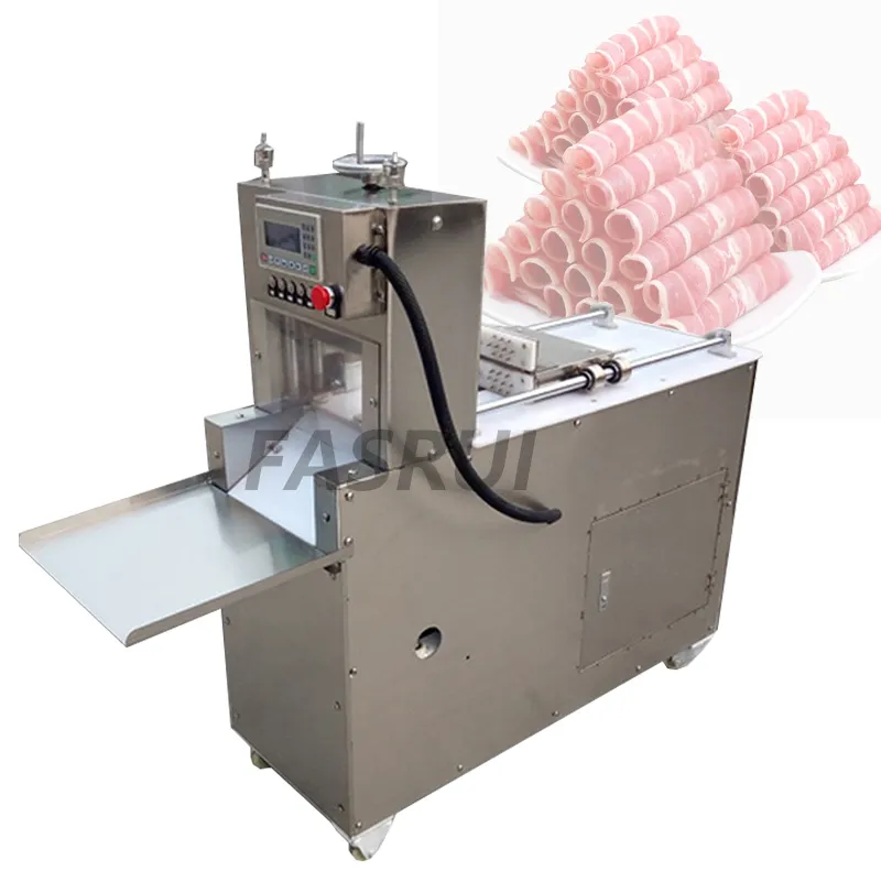 Máquina de rollo de cordero de doble corte CNC eléctrica comercial Cortadora de carne de cordero Máquina cortadora de rollos de cordero
