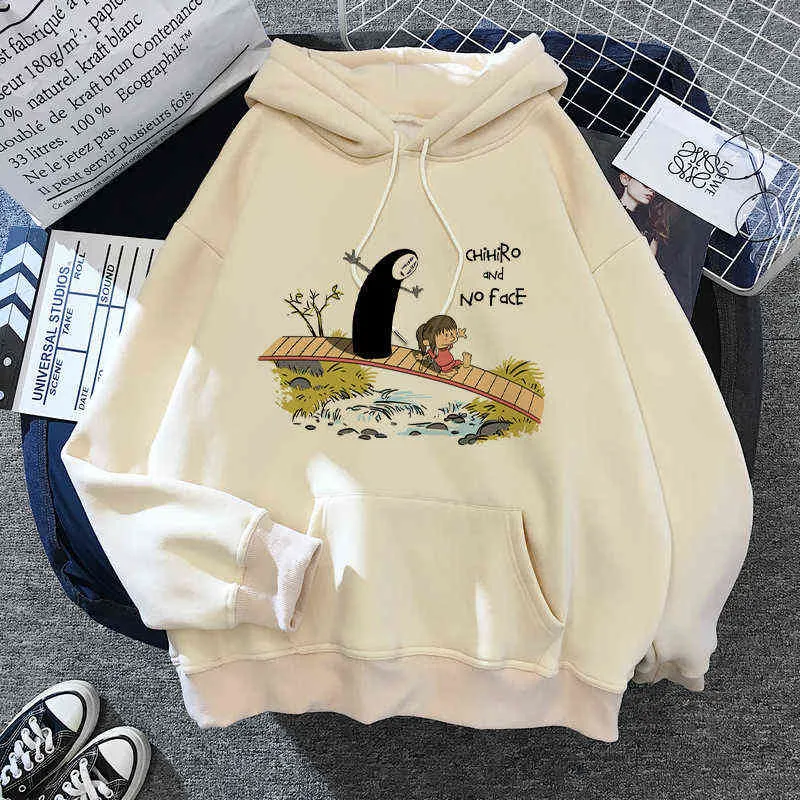 Kawaii Anime Funny Cartoon Studio Ghibli Totoro Hoodies Sweatshirt Мужчины Женщины Harajuku Top Pullover Спортивная одежда Повседневная теплая толстовка Y1109