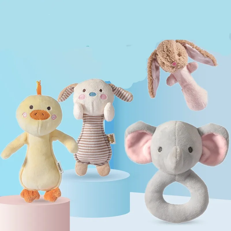 Cute Bunny Baby Toys Newborn Rattle Mobile Educational Toys For Boys Girls Soft Plush Toy with Musical Infant Toddler Bed Toys 1109 X2