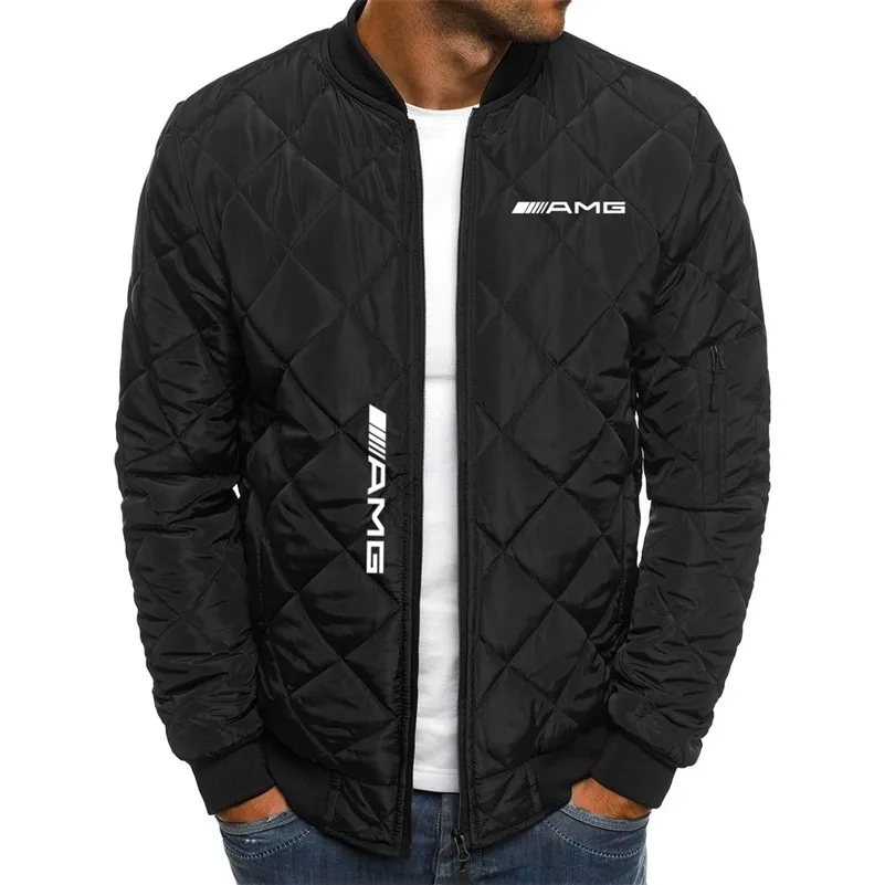 AMG Bedrucktes Plüsch-Baumwoll-Hoodie-Sweatshirt Lässige Outdoor-Jacke Reißverschluss Herren-Sweatshirt Flightsuit-Jackenmantel 211027