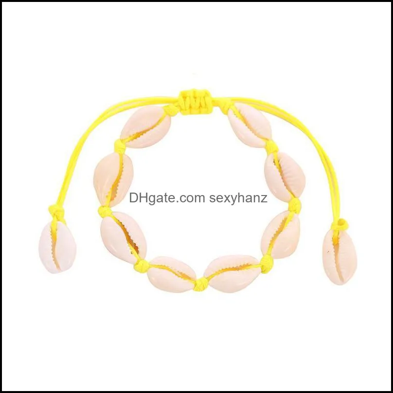 Conch Shell Weave Handmade Bracelets For Women Lady Beach Summer Hand Jewelry European Adjustable Size Knot Bracelet Fashion