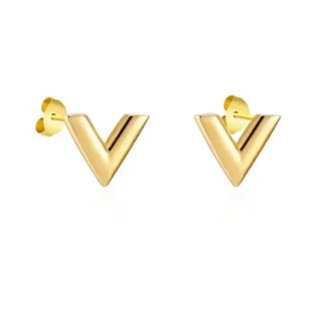 NEW Fashion Gold Silver letter Stud Earrings for mens and women party wedding lovers gift jewelry engagement