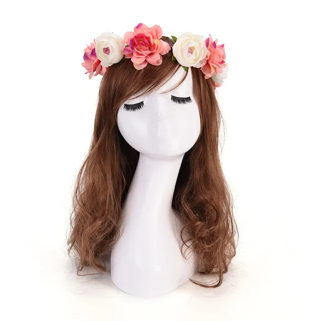 New Fashion Wedding Garland Floral Hairband Accessories Bohemia Flower Headband Hair Band for Girls Women Beach Travel