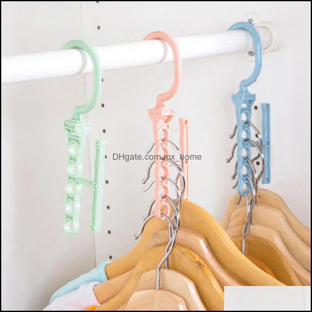 Hooks & Rails Home Storage Organization Housekee Garden Rotatable Plastic 5 Circle Mtilayer Windproof Clothes Hanger Organizer Fixed Holder