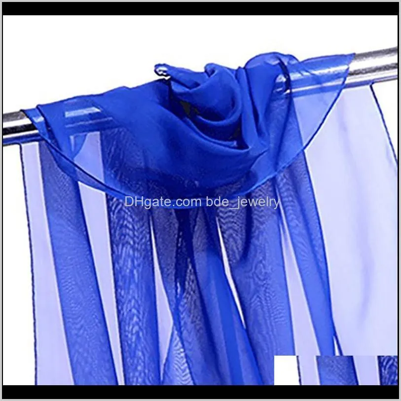 women`s scarf long solid color chiffon shawl wrap scarves beach soft sun protection dark blue