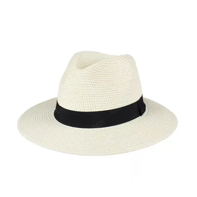 Foldable Ribbon Broad Brimmed Straw Hat For Men And Women Perfect