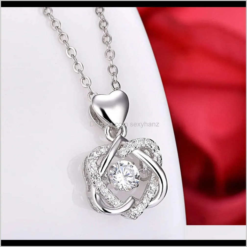 pendant 925 silver necklace six star heart-shaped smart pendant korean version simple fashion collar chain creative versatile