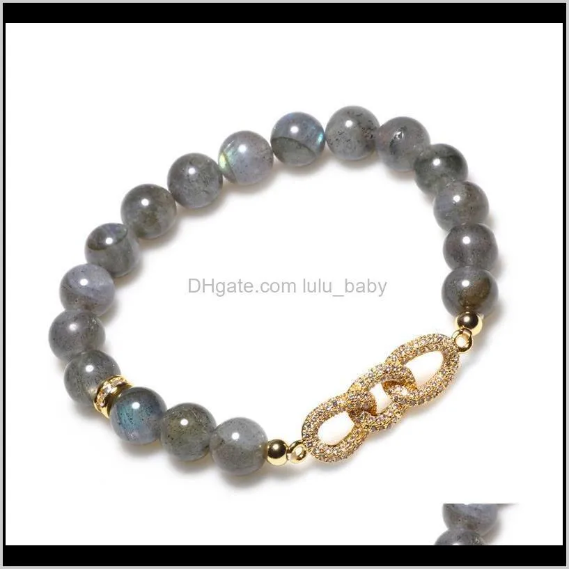 yal crystal series natural gray moonlit stone bracelet jewelry hand string women`s jewelry bracelet