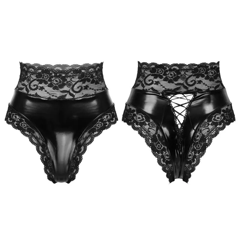 Womens Panties Women Floral Trimming Patent Leather Briefs Lace High Waist  Up Back Underwear For Nightclub Dance Show From 10,23 €