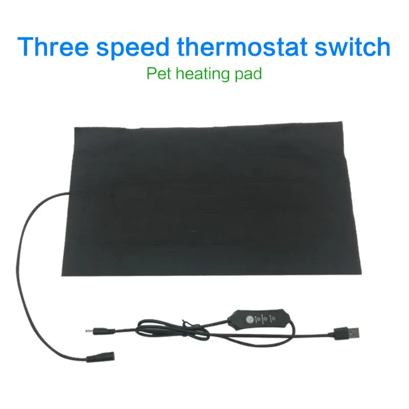 planuuik Adjustable Temperature Pet Heating Warmer Amphibians Bed Mat 220-240V EU Plug Black 