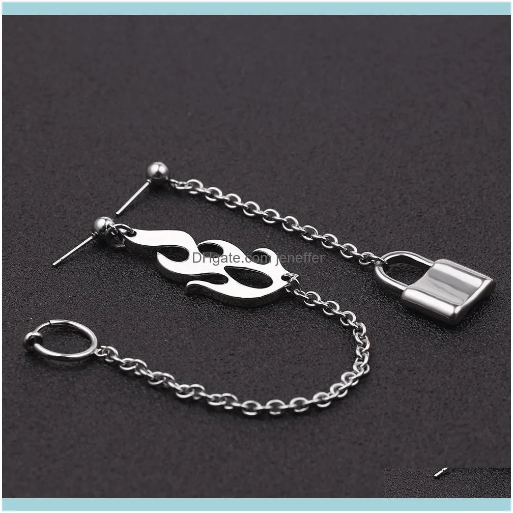 FactoryUF2Yalloy flame Fashion lock and jewelry, Earrings creative