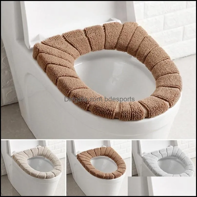 Bath Accessory Set Home Travel Paste Toilet Seat Bathroom Closestool Washable Soft Warmer Mat Cover Pad Cushion