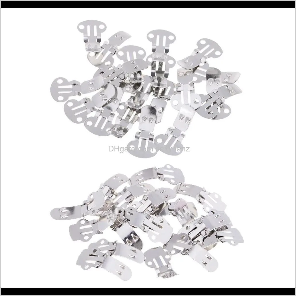 wholesale 40pcs (2 sizes) stainless steel flat blank shoe clips bulk supplies for diy crafts