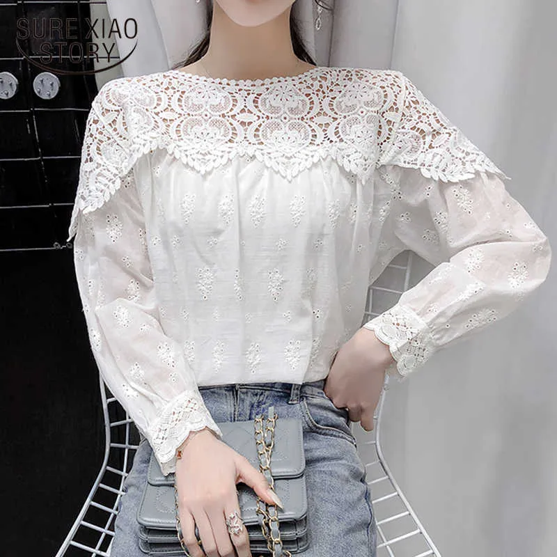 【へヨン】biscuit lace blouse / white heyon】biscuit lace blouse / white