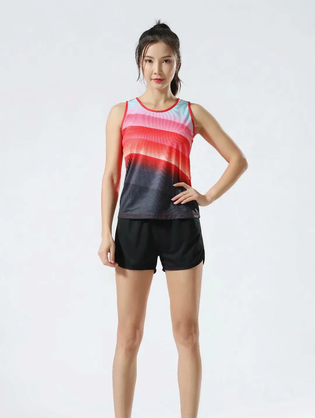 # 110 Erkekler Kadınlar Yelek + Şort Yarışması Koşu Setleri Parça ve Alan Spor Sprint Runları Uygun Erkek Kadın Maraton Giysi Kitleri