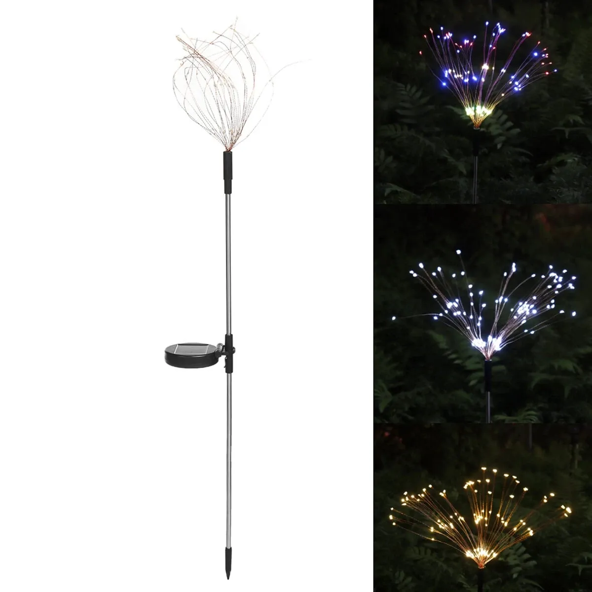 90/120/150 LED 2Modes Solar Garden Lights Powered String with 2 Modes Twinkling and Steady-ON - 90 Warm White